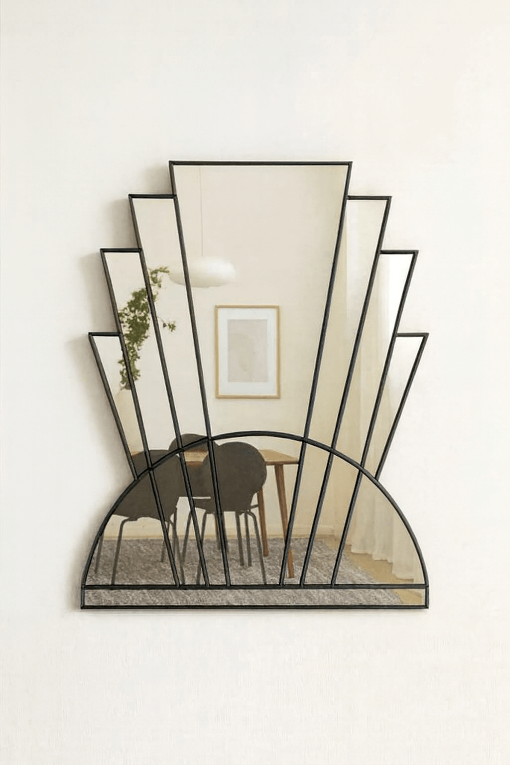 Apollo Art Deco Mirror in Black