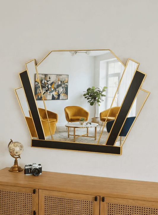 Brass Art Deco Wall Mirror
