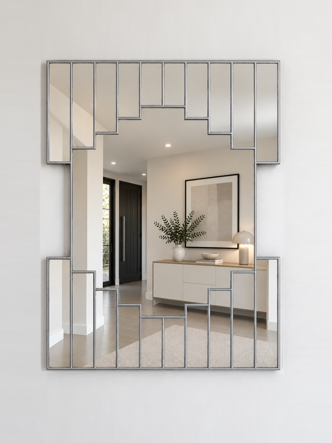 Double Step Art Deco Wall Mirror