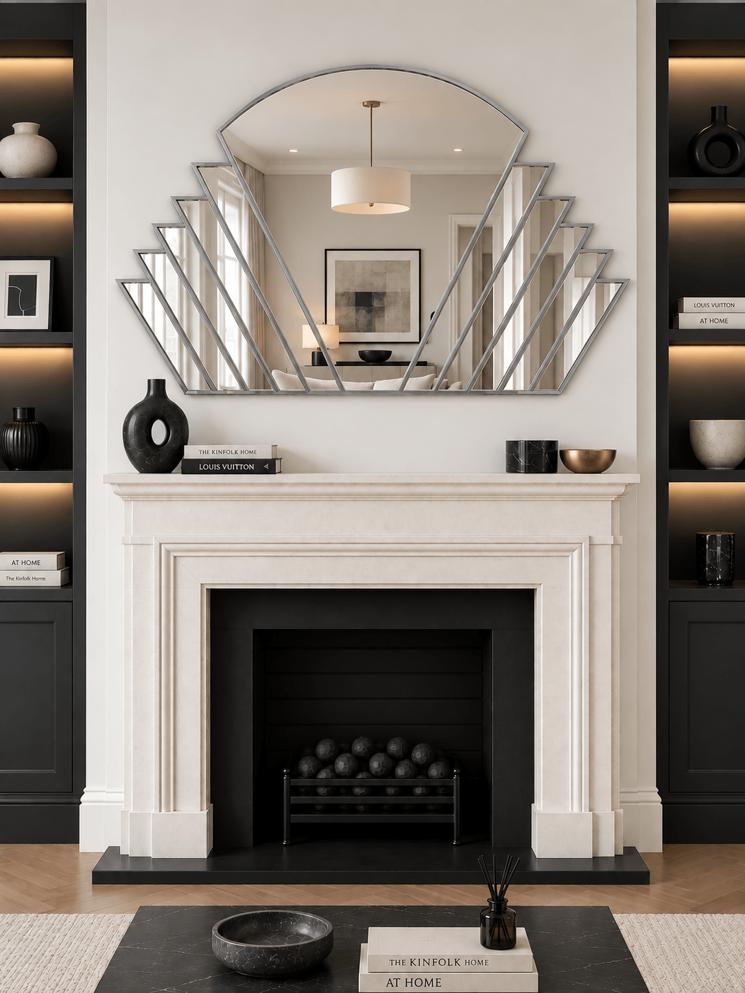 Fairytale Overmantle Art Deco Mirror