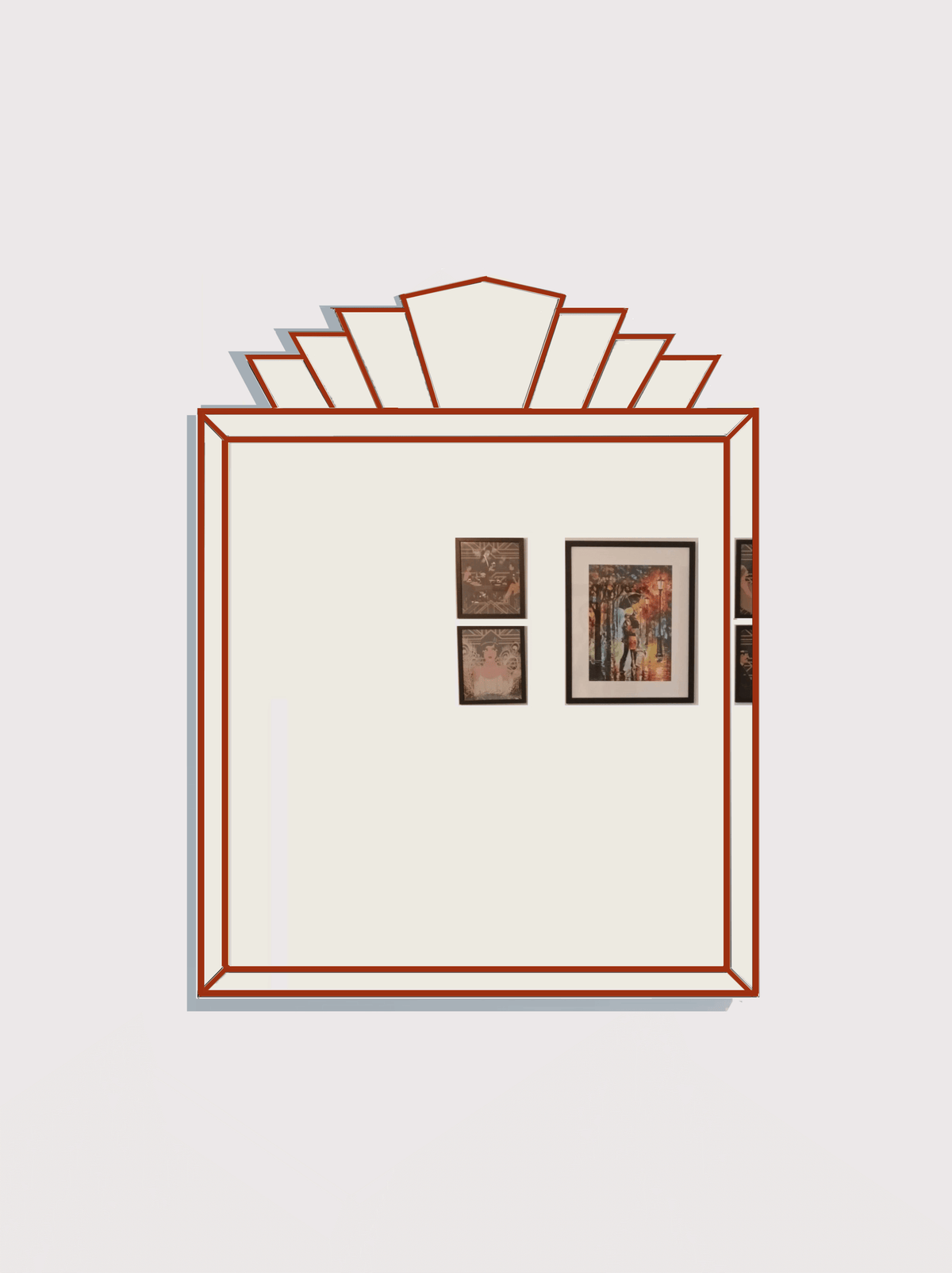 Large Art Deco Wall Mirror