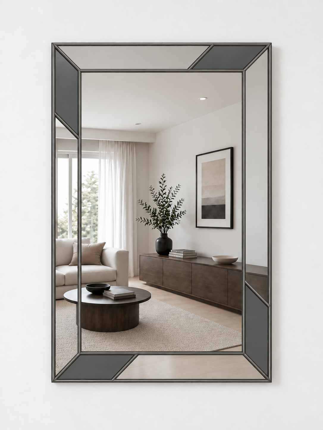 Grey wall Mirror in Antique