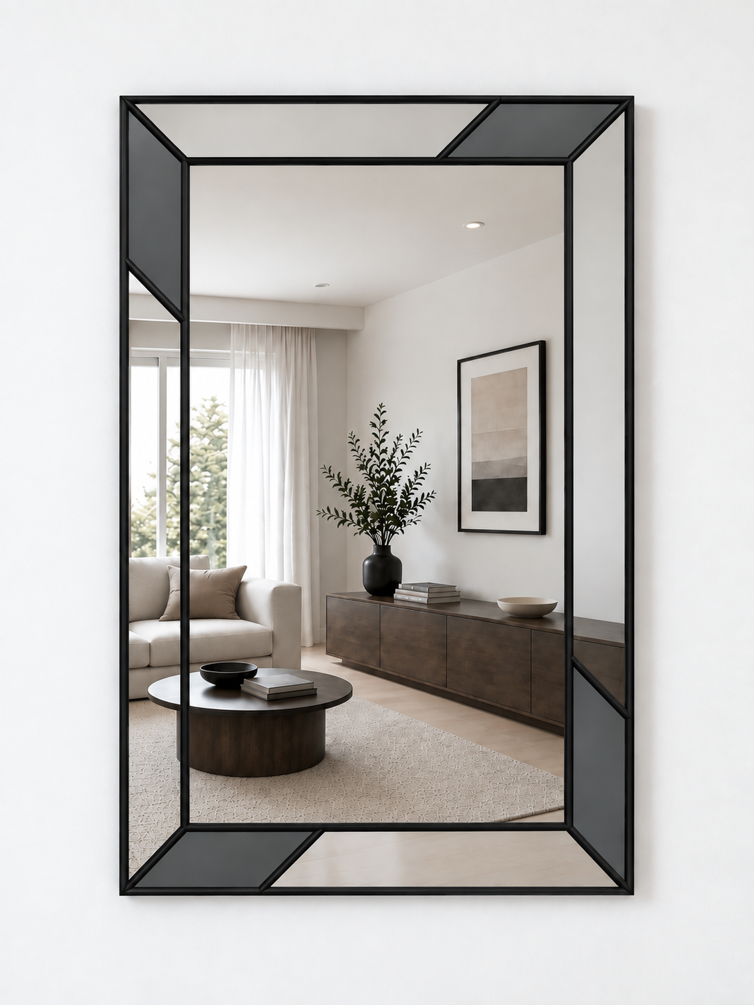 Grey wall Mirror in Black