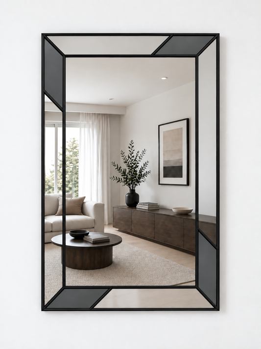 Grey wall Mirror in Black