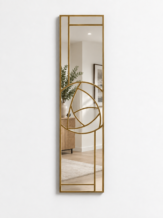 Mackintosh rose wall mirror in brass