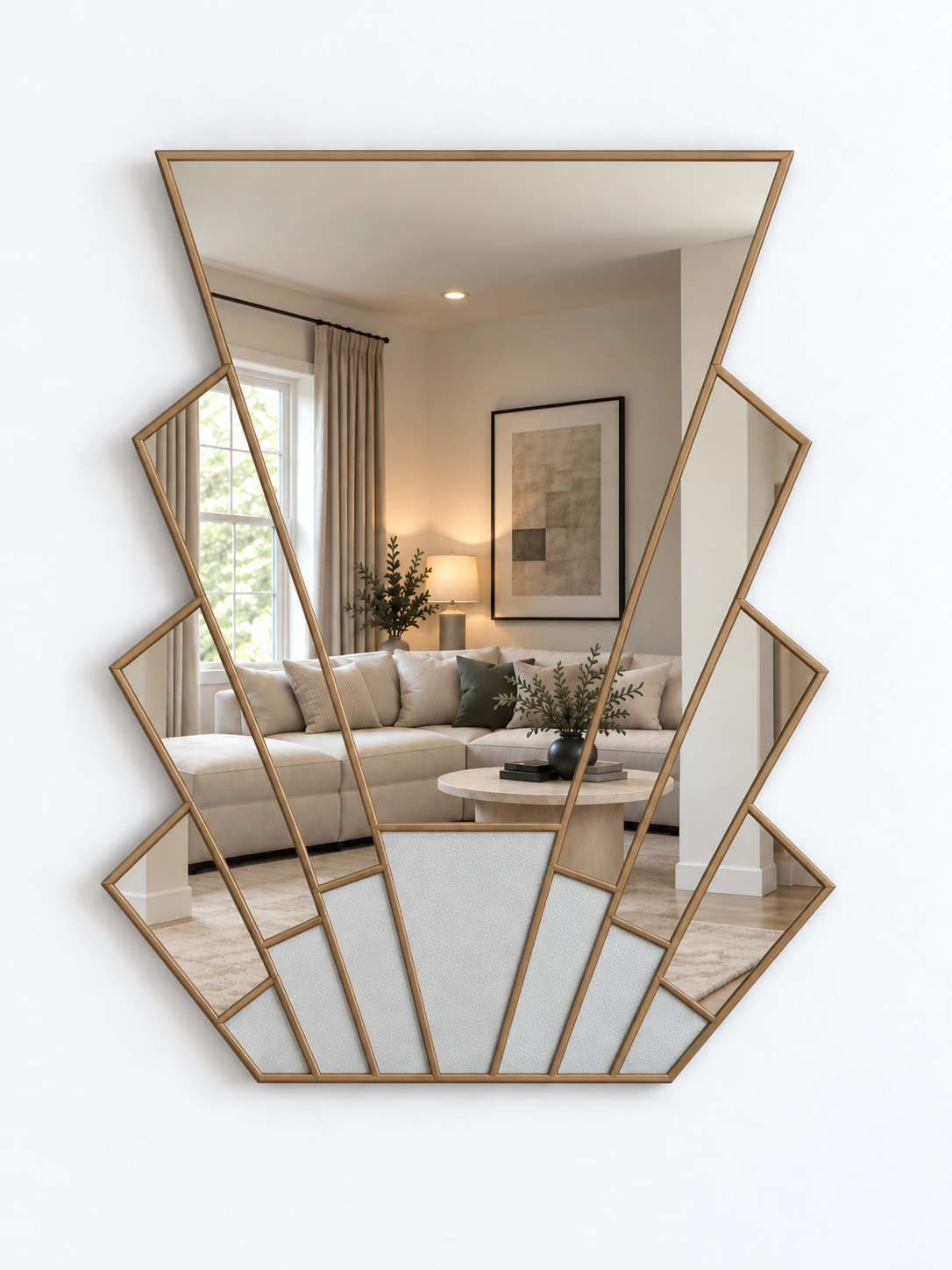 Art Deco wall Mirror in Gold