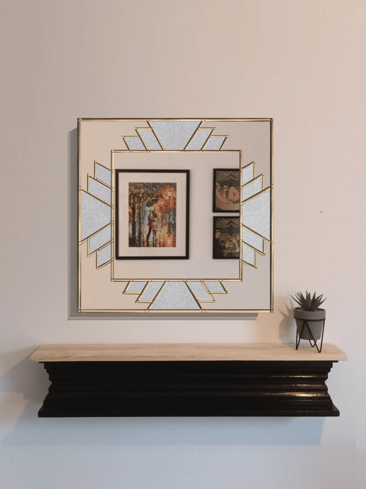 Extra Large Over Mantle Art Deco Wall Mirror